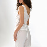 The Bermuda Short: White Cotton Voile