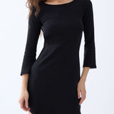 Black dress with long sleeves on a white background