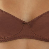 Brown bra on a persons chest