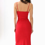 The Midi Slip: Cherry Red Pointelle