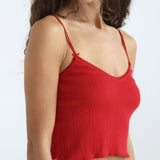 The Cami: Cherry Red Pointelle