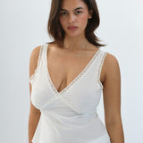 The Iris Tank: White Cotton Voile
