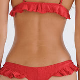 The Butterfly Thong: Cherry Red Pointelle