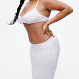 The Slip Skirt: White Pointelle