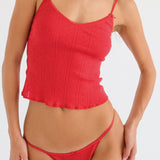 The Tanga: Cherry Red Pointelle