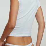 The Thong: White Cotton Jersey