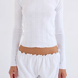 The Bateau: White Pointelle