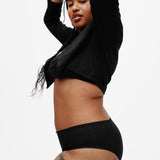 The Crop Cardi: Black Pointelle