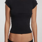 The Thong: Black Cotton Jersey