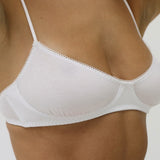 The Petite Bra: White Cotton Jersey