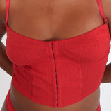 The Corselette: Cherry Red Pointelle