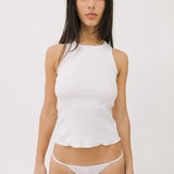 The Vest: White Cotton Jersey