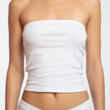 The Tube Top: White Cotton Jersey