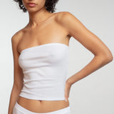 The Tube Top: White Cotton Jersey