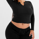 The Henley: Black Pointelle