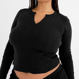 The Henley: Black Pointelle