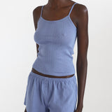 The Picot Tank: French Blue Pointelle