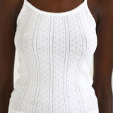 The Picot Tank: White Pointelle