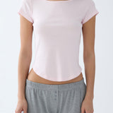 The Rina Tee: Baby Pink Cotton Jersey