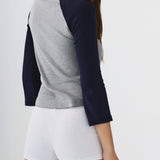 The Raglan: Grey / Navy Cotton Jersey