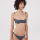 The Thong: Navy French Stripe Cotton Jersey